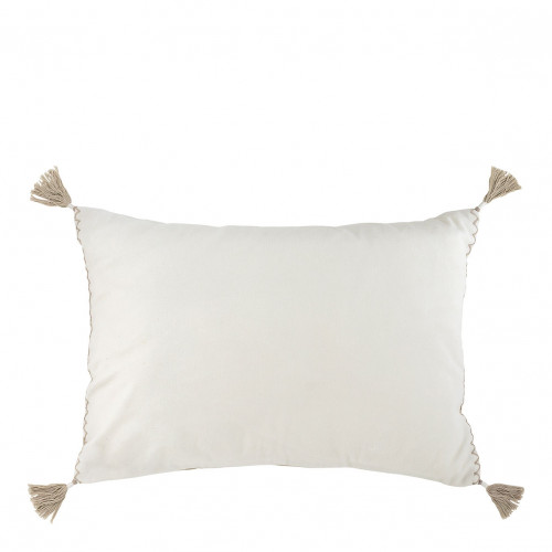 Housse de coussin MATTEO en velours de coton - Blanc - 60 x 40 cm