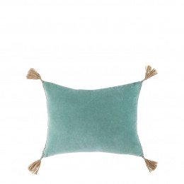 Housse de coussin MATTÉO en velours de coton - Bleu aqua - 30 x 40 cm