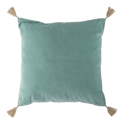 MATTÉO Cotton Velvet and Linen Cushion Cover - Aqua Blue - 50 x 50 cm