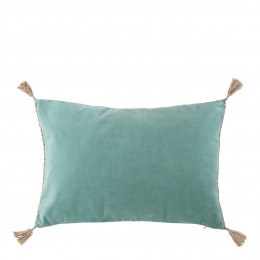 MATTÉO Cotton Velvet and Linen Cushion Cover - Aqua Blue - 60 x 40 cm