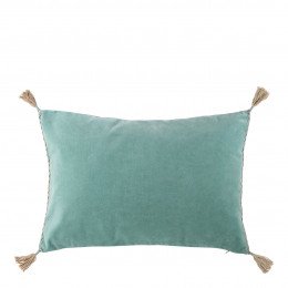 Housse de coussin MATTÉO en velours de coton - Bleu aqua - 60 x 40 cm