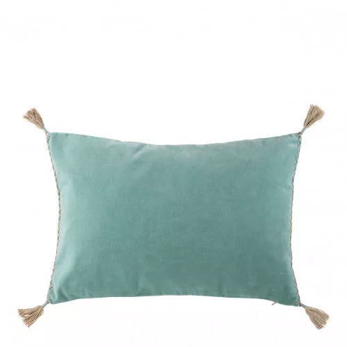 Housse de coussin MATTÉO en velours de coton - Bleu aqua - 60 x 40 cm