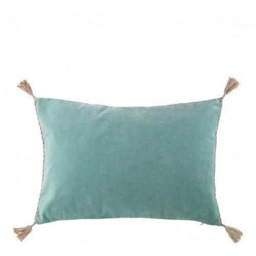 Housse de coussin MATTÉO en velours de coton - Bleu aqua - 60 x 40 cm