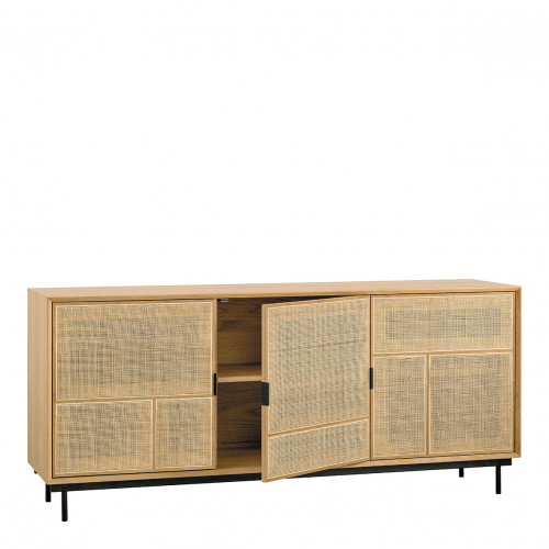 AUGUSTIN Light Oak and Caning Sideboard