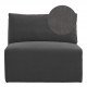 Canapé LOU en lin - Gris foncé - Module central - L. 91.5 cm