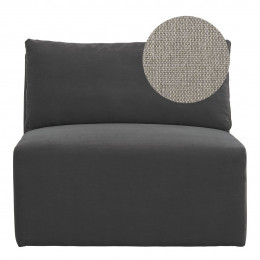 LOU Sofa in Blended Linen - Light Grey - Central Module - L. 91.5 cm