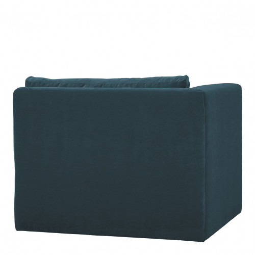 LOU Sofa in Cotton Velvet - Peacock Blue - Left Module
