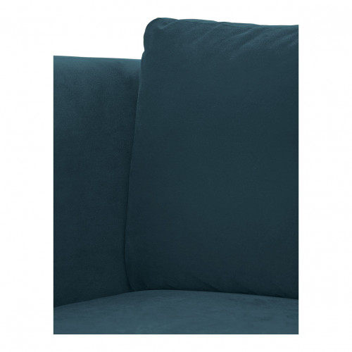 LOU Sofa in Cotton Velvet - Peacock Blue - Left Module