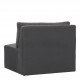 Canapé LOU en velours de coton - Gris foncé - Module central - L. 91.5 cm