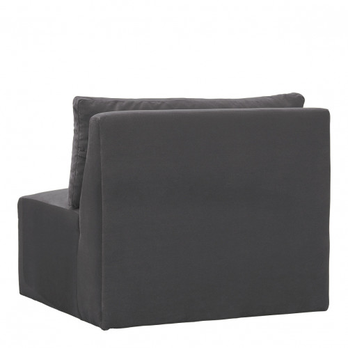 LOU sofa in cotton velvet - Dark grey - Central module - L. 91.5 cm