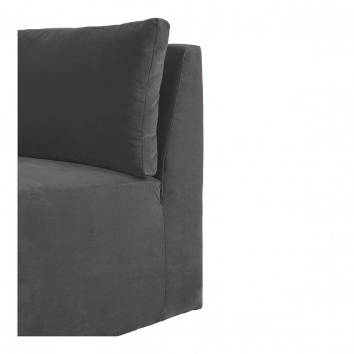 Canapé LOU en velours de coton - Gris foncé - Module central - L. 91.5 cm