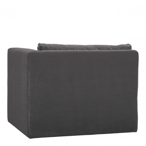 LOU Sofa in Cotton Velvet - Dark Grey - Right Module
