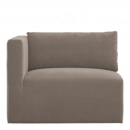 LOU Sofa in Cotton Velvet - Taupe - Left Module