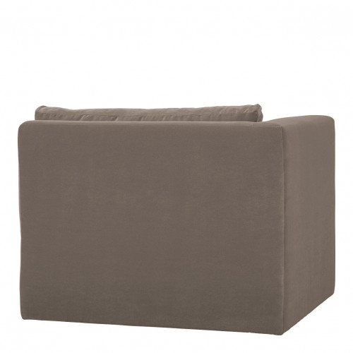 LOU Sofa in Cotton Velvet - Taupe - Left Module