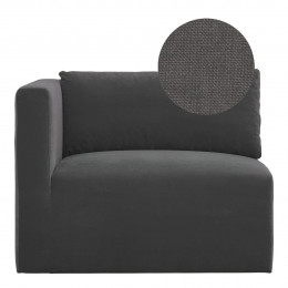 LOU Sofa in linen - Dark gray - Left module