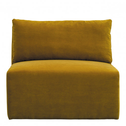LOU Sofa in velvet - Saffron - Central module - L. 91.5 cm