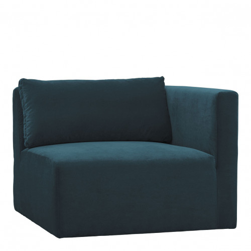 LOU Sofa in Cotton Velvet - Peacock Blue - Right Module