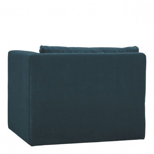 LOU Sofa in Cotton Velvet - Peacock Blue - Right Module