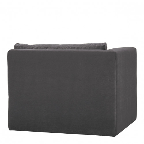 LOU sofa in cotton velvet - Dark grey - Left module