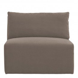 Canapé LOU en velours de coton - Taupe - Module central - L. 91.5 cm