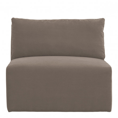 LOU Sofa in Cotton Velvet - Taupe - Central Module - W. 91.5 cm