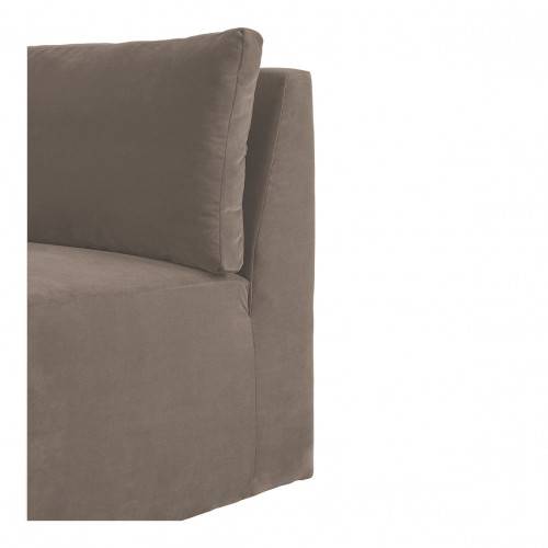 LOU Sofa in Cotton Velvet - Taupe - Central Module - W. 91.5 cm
