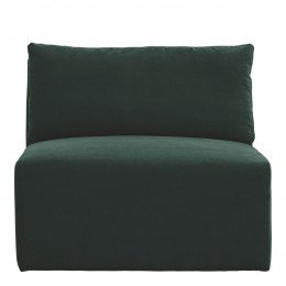Canapé LOU en velours de coton - Vert forêt - Module central - L. 91.5 cm