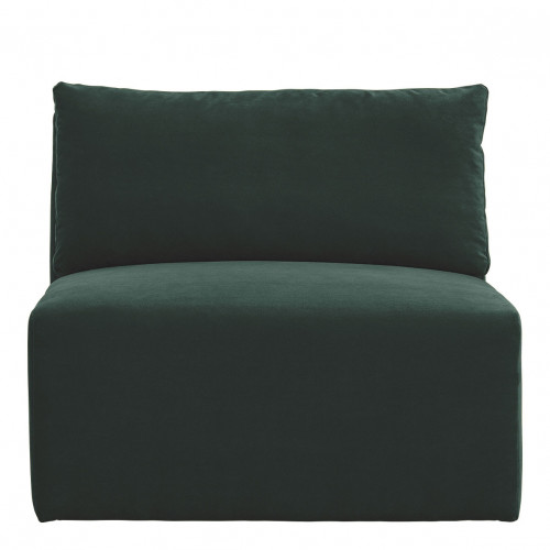 LOU Sofa in cotton velvet - Forest green - Central module - W. 91.5 cm
