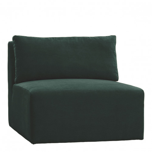 LOU Sofa in cotton velvet - Forest green - Central module - W. 91.5 cm
