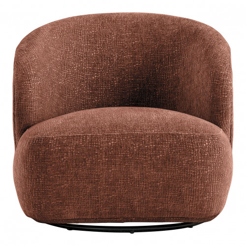 Fauteuil LISETTE en tissu jacquard de velours - Bois de rose