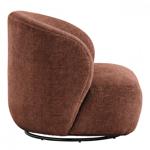 LISETTE Armchair in Velvet Jacquard Fabric - Rosewood