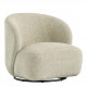 Fauteuil tournant LISETTE en tissu jacquard de velours - Sable