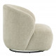 Fauteuil tournant LISETTE en tissu jacquard de velours - Sable