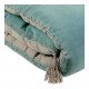 Futon MATTÉO en velours de coton et lin - 180 x 80 cm - Bleu aqua