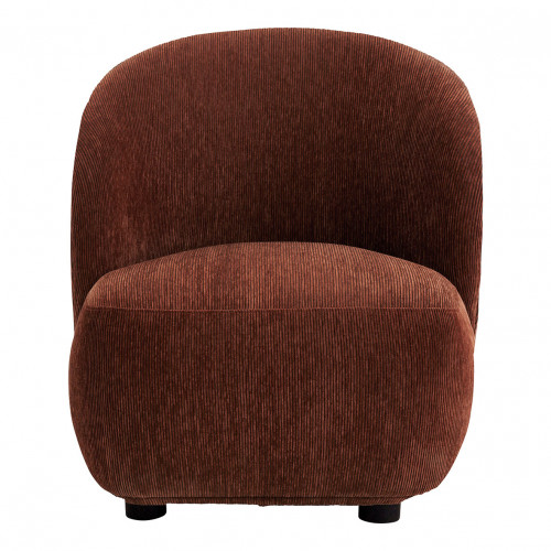 Fauteuil LISETTE en velours côtelé - Rouge brique - Petit modèle