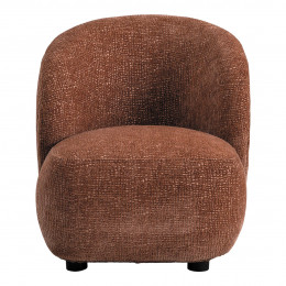 Fauteuil LISETTE en tissu jacquard de velours - Bois de rose - Petit modèle