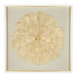 FLOWER wall decoration in feathers - Ecru
