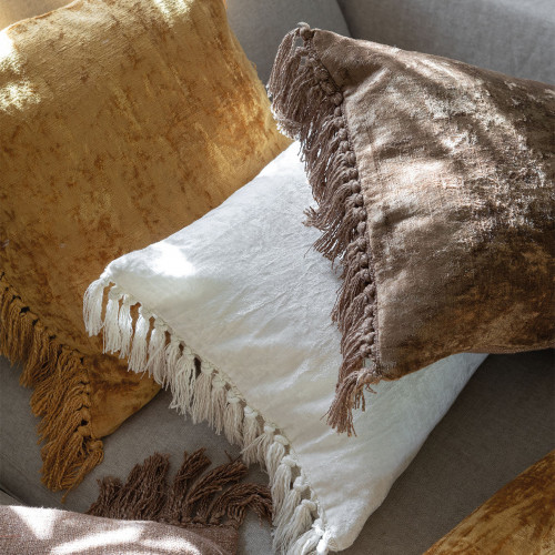 PAULA iridescent velvet cushion cover - White - 60 x 40 cm