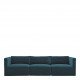 Canapé LOU en velours de coton - Bleu paon - Module central - L. 91.5 cm