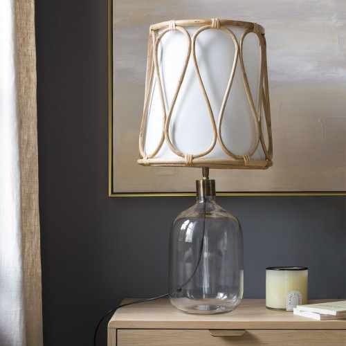 Pied de lampe SUZANNE en verre transparent Pied de lampe SUZANNE en verre transparent