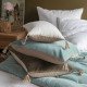 Futon MATTÉO en velours de coton et lin - 180 x 80 cm - Bleu aqua