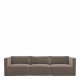 Canapé LOU en velours de coton - Taupe - Module droit
