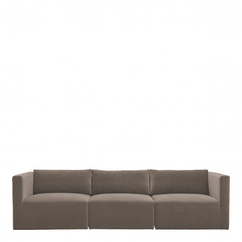 LOU Sofa in Cotton Velvet - Taupe - Left Module