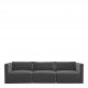 Canapé LOU en velours de coton - Gris foncé - Module droit