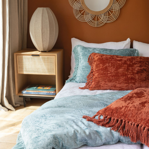 PAULA Futon in Iridescent Velvet - 180 x 80 cm - White