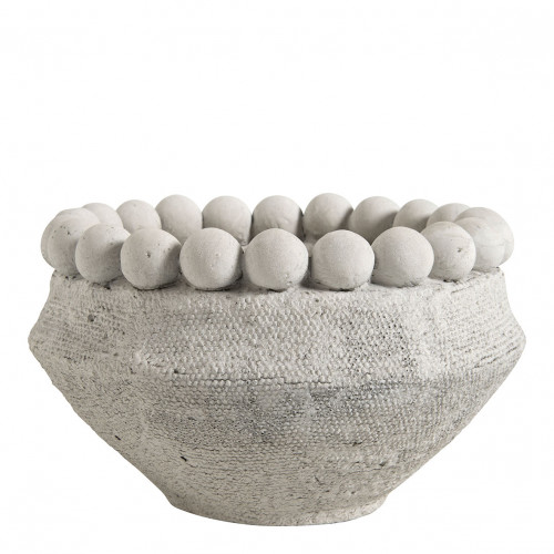 Cache-pot ALÉO en ciment gris clair - Petit modèle - 19,5 x 19,5 x 11,7 cm