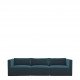 Canapé LOU en velours de coton - 3 modules - L. 297 cm - Bleu paon