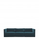 Canapé LOU en velours de coton - 3 modules - L. 297 cm - Bleu paon