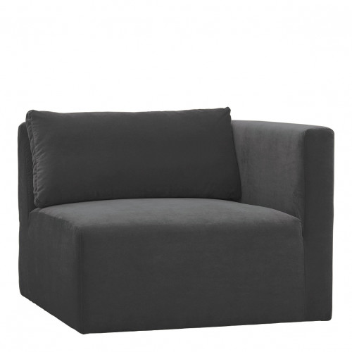 Canapé LOU en velours de coton - 3 modules - L. 297 cm - Gris foncé Canapé LOU en velours de coton - 3 modules - L. 297 cm - Gris foncé