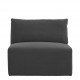 Canapé LOU en velours de coton - 3 modules - L. 297 cm - Gris foncé